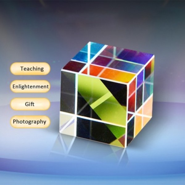 Optical Color Cube Prism 0.8 Inch for Option Multi-Color Toy and Desktop Decor Used for Physics Science Photography Decoration