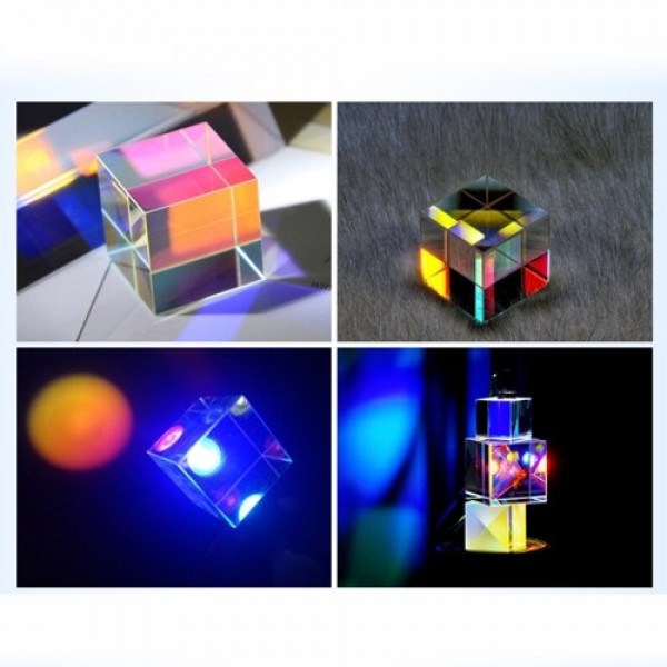 Optical Color Cube Prism 0.8 Inch for Option Multi-Color Toy and Desktop Decor Used for Physics Science Photography Decoration
