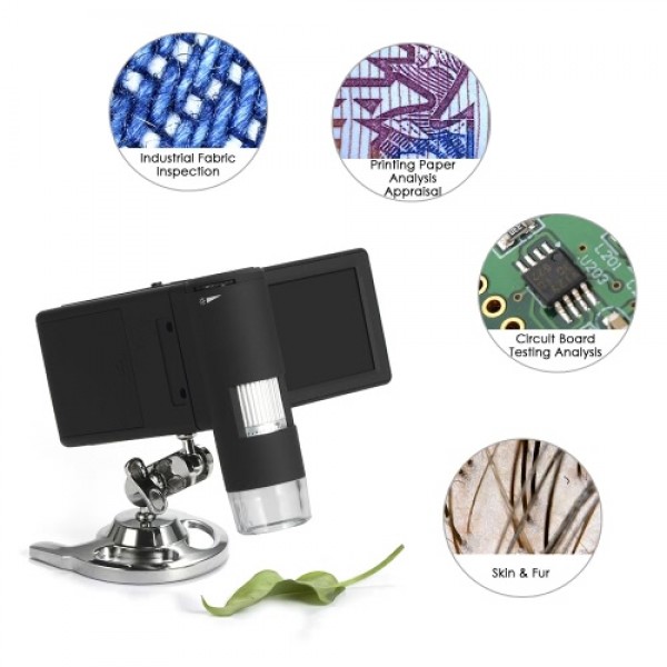 Professional Portable Handheld Mobile 3" LCD Digital Microscope 5M 10-500X up to 1200x By Digital Magnification Photo and Video 