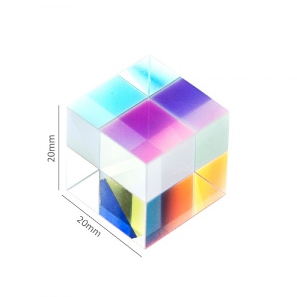 Optical Color Cube Prism 0.8 Inch for Option Multi-Color Toy and Desktop Decor Used for Physics Science Photography Decoration