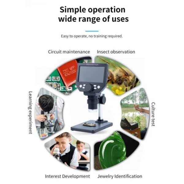 G1000 Digital Electron Microscope 4.3 Inch Large Base LCD Display 10MP 1-1000X Continuous Amplification Magnifier