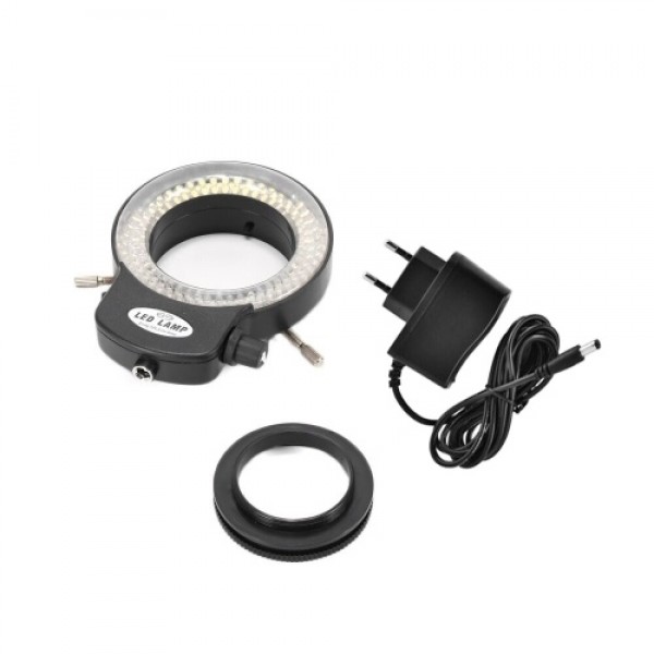 Variable 144 LED Ring Light for Stereo Microscope and Camera Adjustable Illuminator with Dimmer for Stereoscopic Microscope