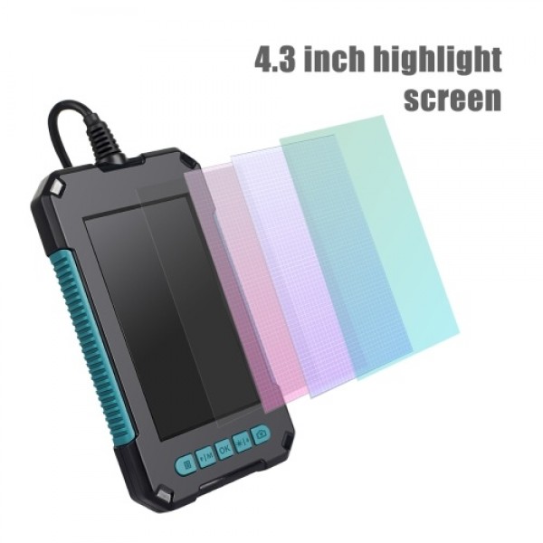 Handheld Endoscope 4.3 Inches IPS Screen 1080P High Definition IP68 Industrial Home Endoscopes with 9 LEDs 8mm Lens 2 Megapixels