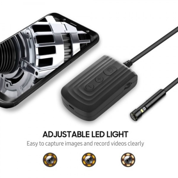 Wireless Endoscope 7.9mm Dual Lens 1080P Wi-Fi Endoscope Borescope Inspection Camera 2600mAh Battery IP67 Waterproof Probe and L