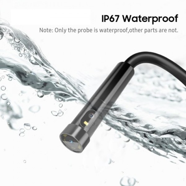 Wireless Endoscope 7.9mm Dual Lens 1080P Wi-Fi Endoscope Borescope Inspection Camera 2600mAh Battery IP67 Waterproof Probe and L