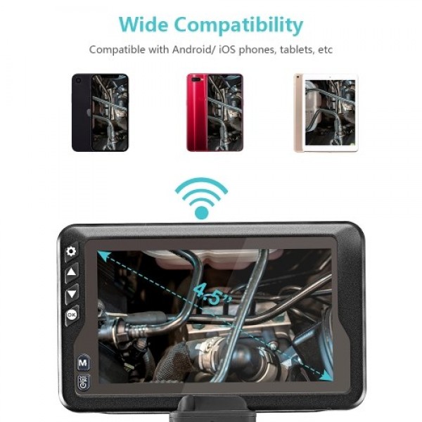 Industrial Endoscope with 1080P 4.5-inch LCD Screen 8.5mm Borescope Multifunction Steering Endoscopes