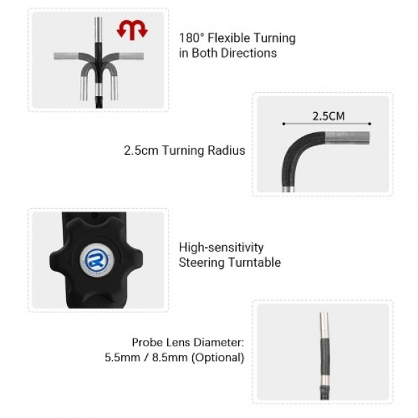 Industrial Endoscope with 1080P 4.5-inch LCD Screen 8.5mm Borescope Multifunction Steering Endoscopes