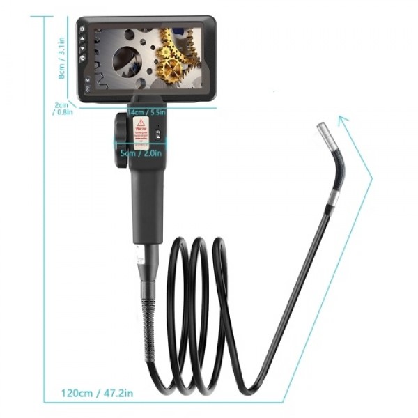 Industrial Endoscope with 1080P 4.5-inch LCD Screen 8.5mm Borescope Multifunction Steering Endoscopes