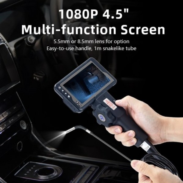 Industrial Endoscope with 1080P 4.5-inch LCD Screen 8.5mm Borescope Multifunction Steering Endoscopes