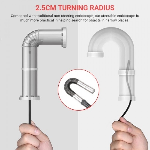 Industrial Endoscope with 1080P 4.5-inch LCD Screen 8.5mm Borescope Multifunction Steering Endoscopes