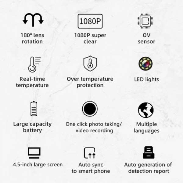 Industrial Endoscope with 1080P 4.5-inch LCD Screen 8.5mm Borescope Multifunction Steering Endoscopes
