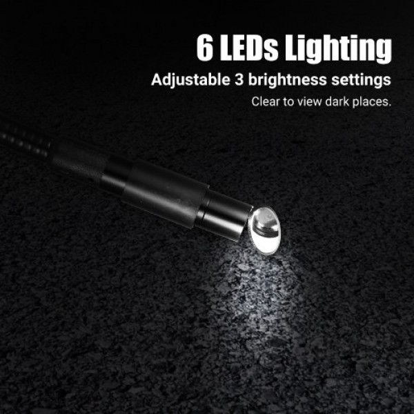 WiFi Industrial Endoscope 1080P HD Digital Borescope IP67 Waterproof Video Inspection Camera 2.78-feet Semi Rigid Snake Camera w