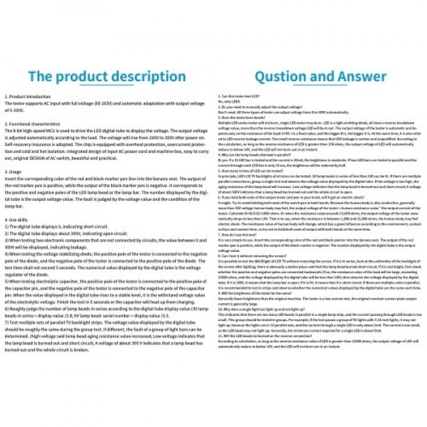 LED Lamp TV Backlight Tester Multipurpose LED Strips Beads Test Tool Measurement Instruments for LED Light