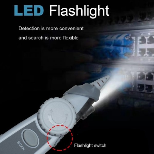 Handheld Portable Network Cable Tester LCD Large Screen Display Digital Wire Trackers Continuity Battery Voltage Polarity Checki