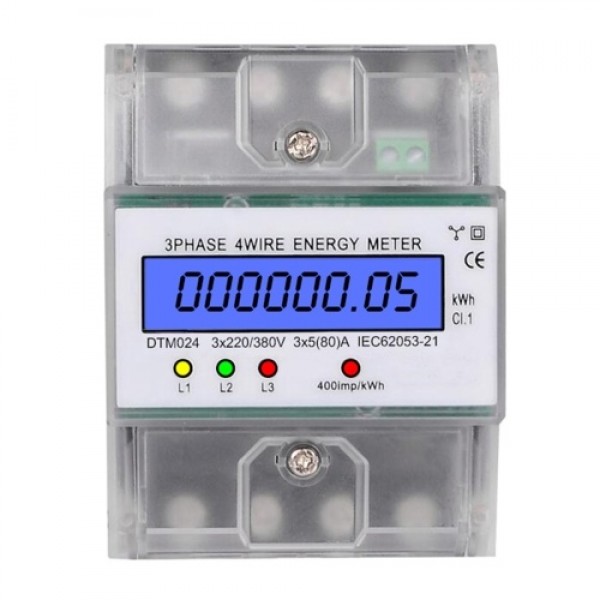 3 Phase 4 Wire Energy Meter 220/380V 5-80A Energy ...