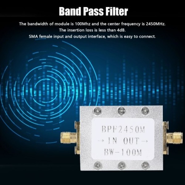 2.4G 2450MHz Band Pass Filter WiFi BT ZigBee Anti-interference Band-filter Module with SMA Interface