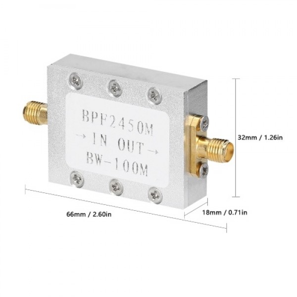 2.4G 2450MHz Band Pass Filter WiFi BT ZigBee Anti-interference Band-filter Module with SMA Interface