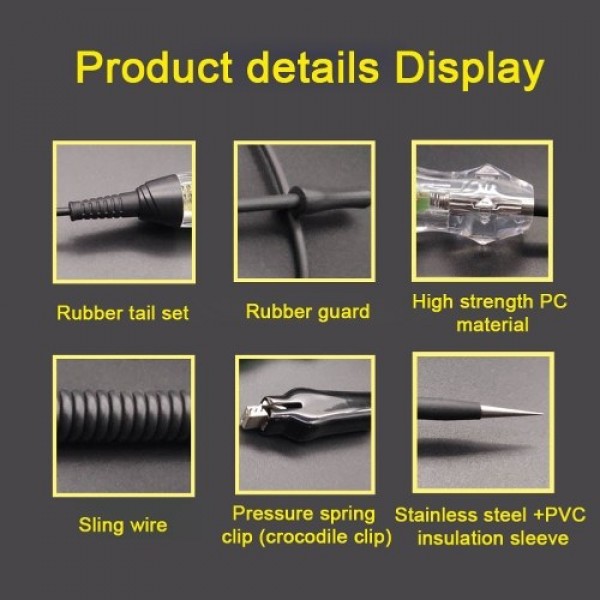 3-60V NS836 LED Digital Display Bidirectional Voltage Testing Handheld Portable Car Circuit Tester Automotive Maintenance Testin