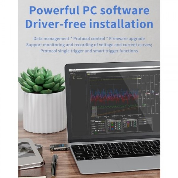 USB Power Meter Tester Type C USB Voltage Meter and Current Tester Multimeter BT Version 1.3 Inch Digital Color TFT Display 0-6.