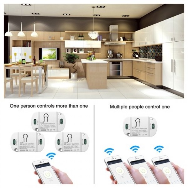 Mini Wi-Fi Switch Module 10A Wi-Fi Intelligent Relay Light Switch APP Remote Control Voice Control DIY Breaker Module Home Appli