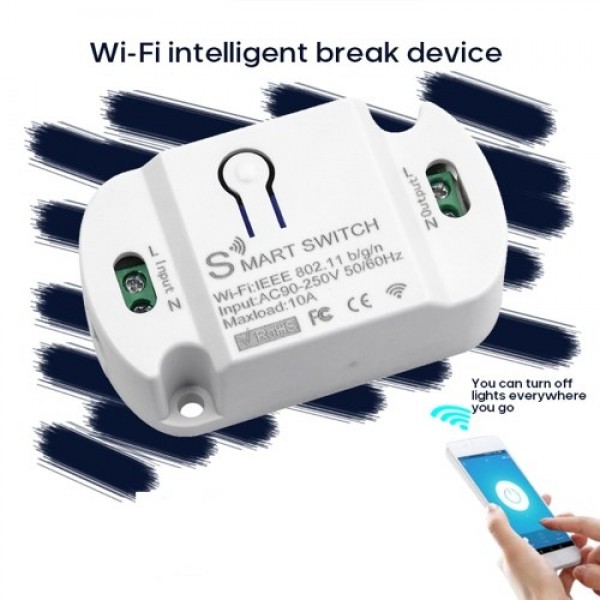 Mini Wi-Fi Switch Module 10A Wi-Fi Intelligent Relay Light Switch APP Remote Control Voice Control DIY Breaker Module Home Appli