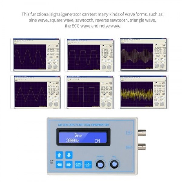 DDS Function Signal Generator Sine Square Triangle Sawtooth Wave Low Frequency LCD Display USB Cable DC9V 1Hz-65534Hz