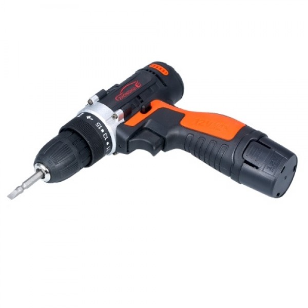 12V Cordless Drill / Driver Kit 1400rpm Variable Speed Polisher Car Buffer Waxer Set with Light Rechargeable Power Screwdriver w