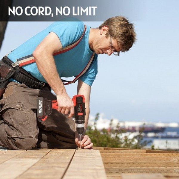 Cordless Screwdriver Yuclam Electric Screwdriver Two-Speed Brushless Impact Drill with LED Light 25 + 1 Torque Flexible Shaft 3/