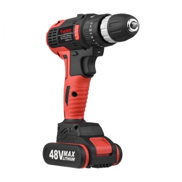 Cordless Screwdriver Yuclam Electric Screwdriver Two-Speed Brushless Impact Drill with LED Light 25 + 1 Torque Flexible Shaft 3/