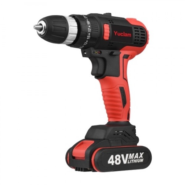Cordless Screwdriver Yuclam Electric Screwdriver Two-Speed Brushless Impact Drill with LED Light 25 + 1 Torque Flexible Shaft 3/