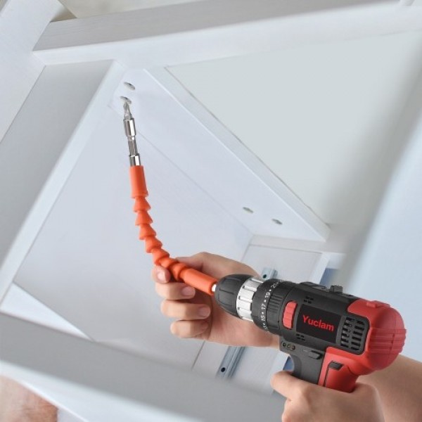 Cordless Screwdriver Yuclam Electric Screwdriver Two-Speed Brushless Impact Drill with LED Light 25 + 1 Torque Flexible Shaft 3/