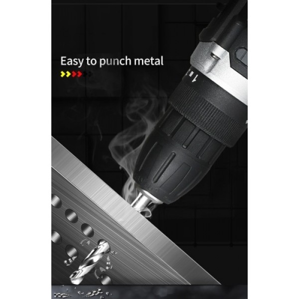 21V Cordless Drill Dirve Kit 2 Speed All Copper Cordless Power Drill with 2x1.5Ah Batteries Fast Charger 15+1 Torque Setting Max