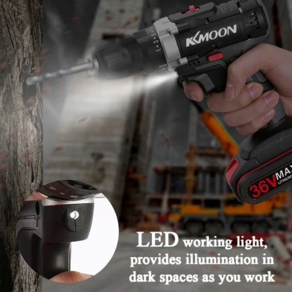 36V Multifunctional Electric Cordless Drill High-power Lithium Battery Wireless Rechargeable Hand Drills Brush Motor Home DIY El