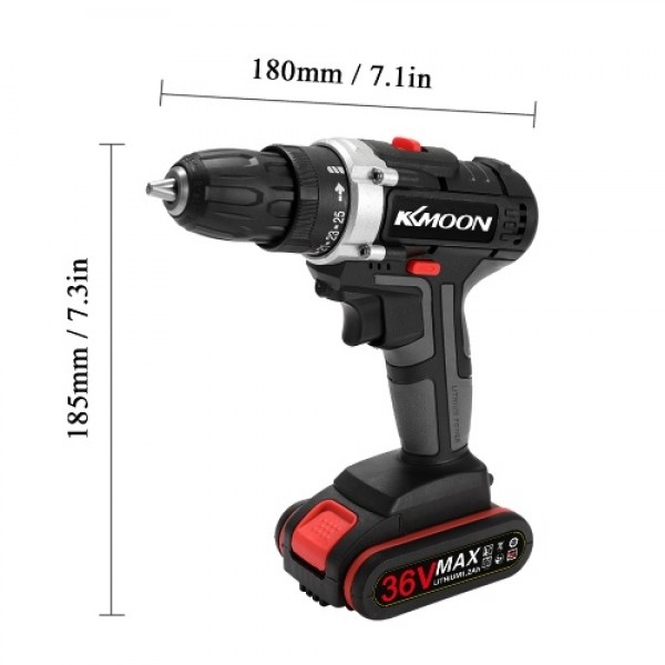 36V Multifunctional Electric Cordless Drill High-power Lithium Battery Wireless Rechargeable Hand Drills Brush Motor Home DIY El