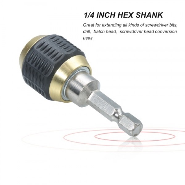1/4 Hex Shank Quick Release Electric Drill Auto Lock Screwdriver Bit Holder 60mm Quick Change Shank Tool for Screws Nuts Drill D