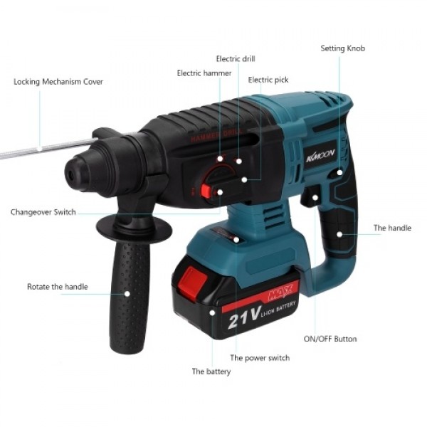 Multifunctional Rotary Hammer Electric Demolition Hammer Impact Drill Punch Power Tools