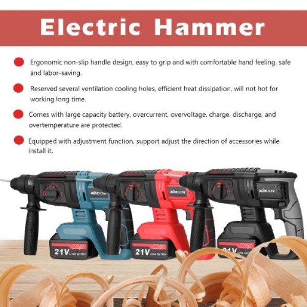 Multifunctional Rotary Hammer Electric Demolition Hammer Impact Drill Punch Power Tools