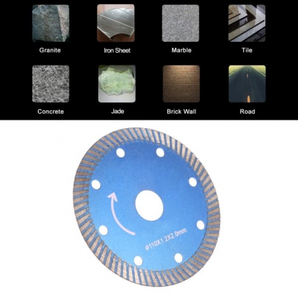 110*1.2*20mm Diamond Cutting Disc Saw Blade Continuous Turbo Diamond Blade with 8 Cooling Holes 20mm Inner Diameter Microlite In