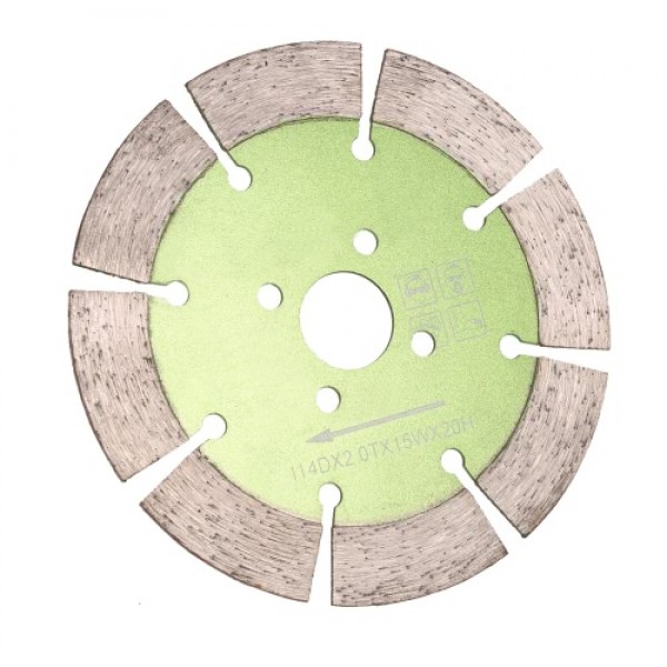 114*2.0*20mm Dry Cutting Segmented Diamond Saw Blade with Cooling Holes 20mm Inner Diameter Marble Granite Tile Incising For Ang