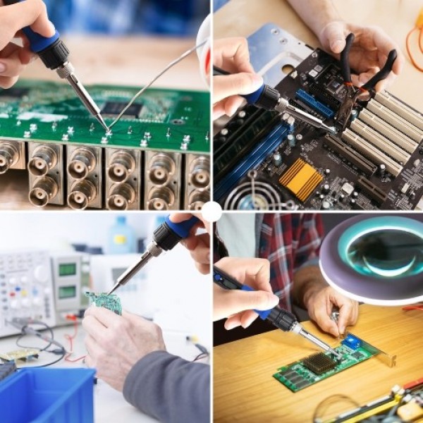 Soldering Iron Kit Adjustable Temperature Welding Tool 15 in 1 Soldering Kit with LCD Display 392-932℉ Temperature Control Solde