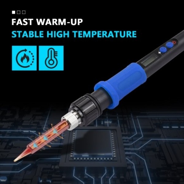 Soldering Iron Kit Adjustable Temperature Welding Tool 15 in 1 Soldering Kit with LCD Display 392-932℉ Temperature Control Solde