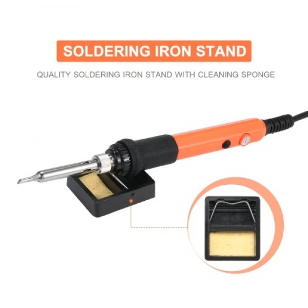 Electric Soldering Iron Kit Welding Iron Adjustable Temperature 200~450°C with 3pcs Solder Iron Tips Portable Zipper Carry Bag