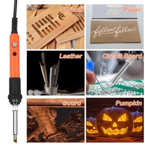 Electric Soldering Iron Kit Welding Iron Adjustable Temperature 200~450°C with 3pcs Solder Iron Tips Portable Zipper Carry Bag