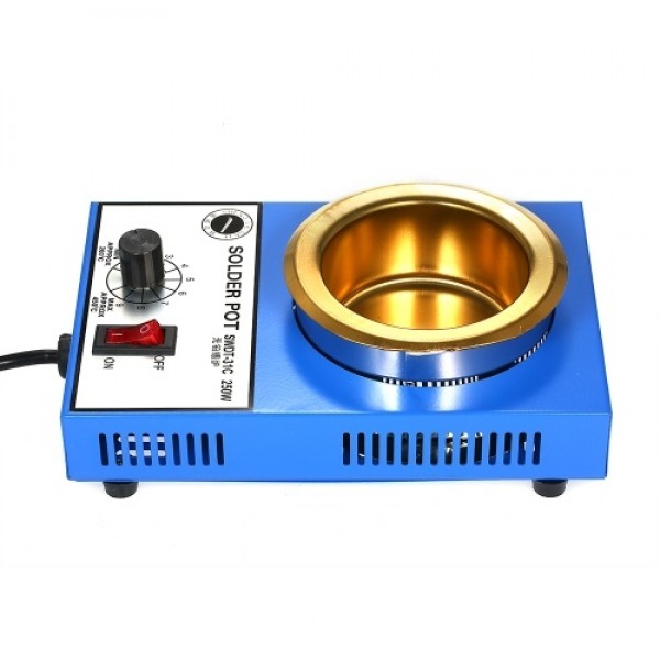 250W 220V 80mm 800g Mini Lead Free Soldering Pot Titanium Coating Stainless Steel Solder Pot Compact Temperature Adjustable