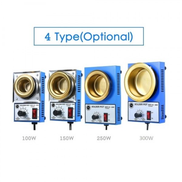 250W 220V 80mm 800g Mini Lead Free Soldering Pot Titanium Coating Stainless Steel Solder Pot Compact Temperature Adjustable