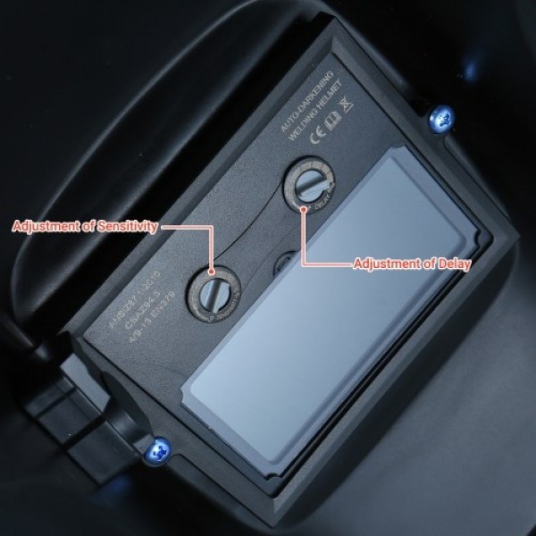 Welding Helmet Solar Powered Auto Darkening Protective Helmet Shield with Variable Shade from DIN9 to DIN13 Suitable for ARC TIG