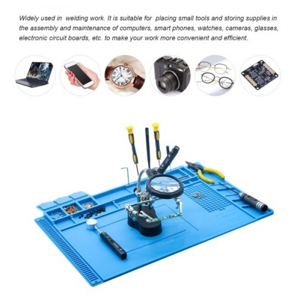 450×300MM Silicone Pad Magnetic Maintenance Mat Antistatic Maintenance Platform Heat Insulation Pad PCB Welding Working Pad for 