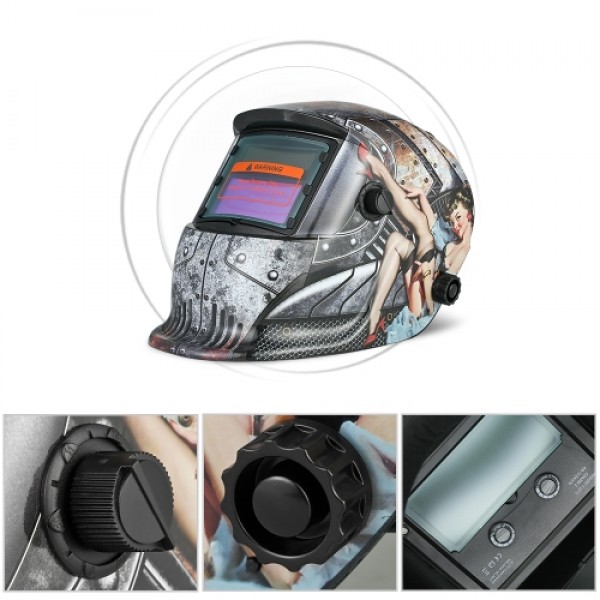 Industrial Welding Helmet Solar Power Auto Darkening Welding Helmet TIG MIG with Adjustable Head Band