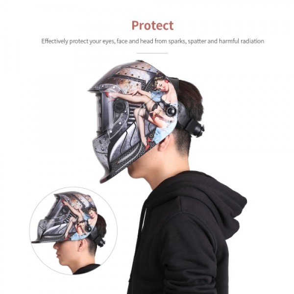 Industrial Welding Helmet Solar Power Auto Darkening Welding Helmet TIG MIG with Adjustable Head Band