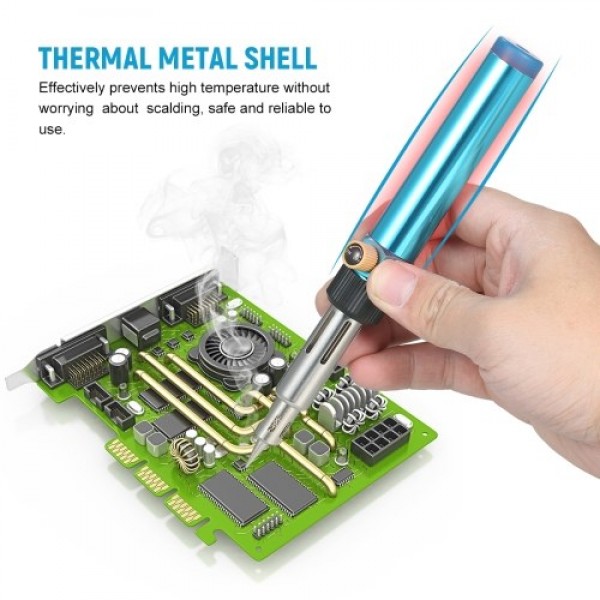 Portable Gas Soldering Iron Butane Soldering Iron Welding Torch Tool with Adjustable Flame 2370℉ High Temp for Electronics Wood 